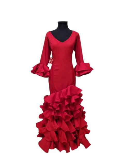 Taille 44. Robe de flamenco rouge uni. Ana